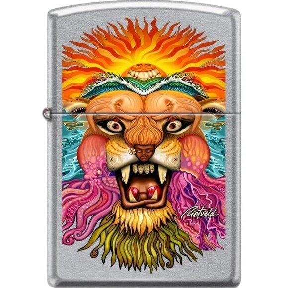 Sharp Rick Rietveld Colorful Lion Zippo Lighter - Picture 1 of 1